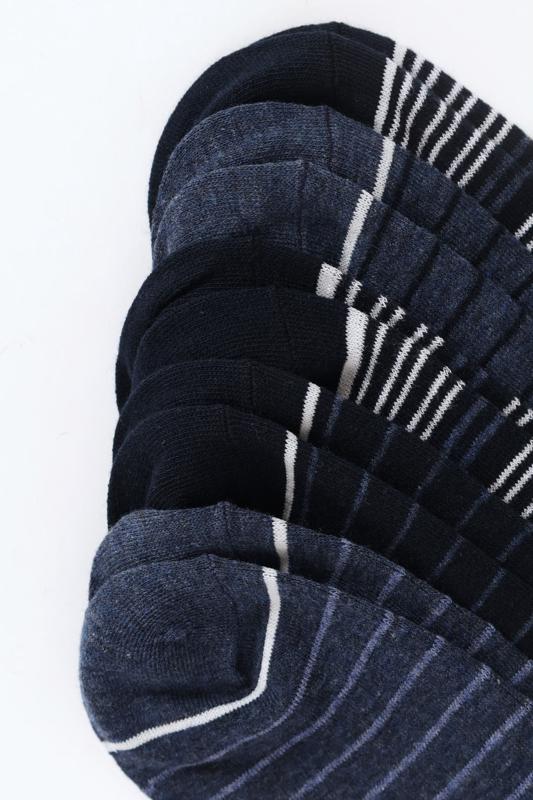 5 Pack Stripe Fashion Anklet Socks - Blue