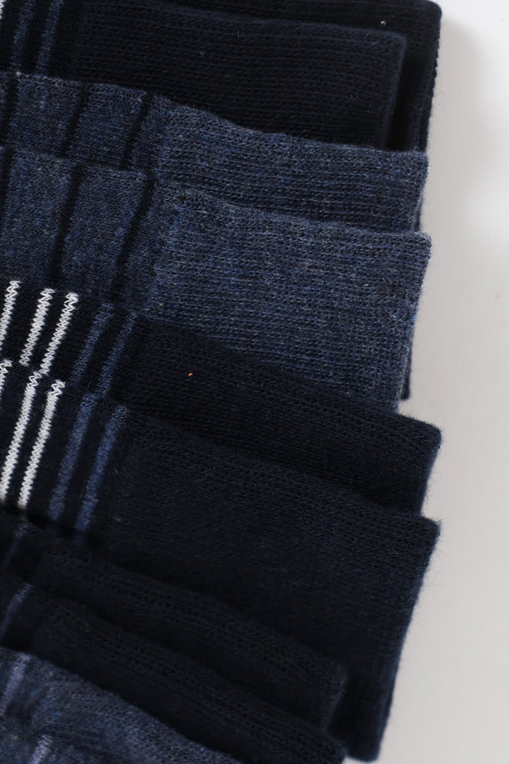 5 Pack Stripe Fashion Anklet Socks - Blue