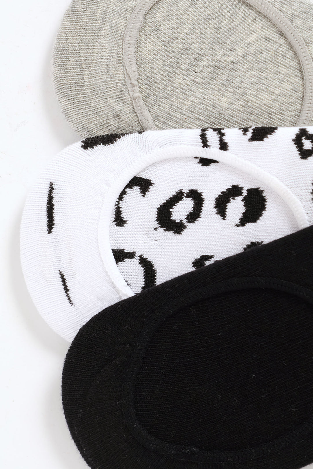 3 Pack Animal Print Secret Socks - Multi