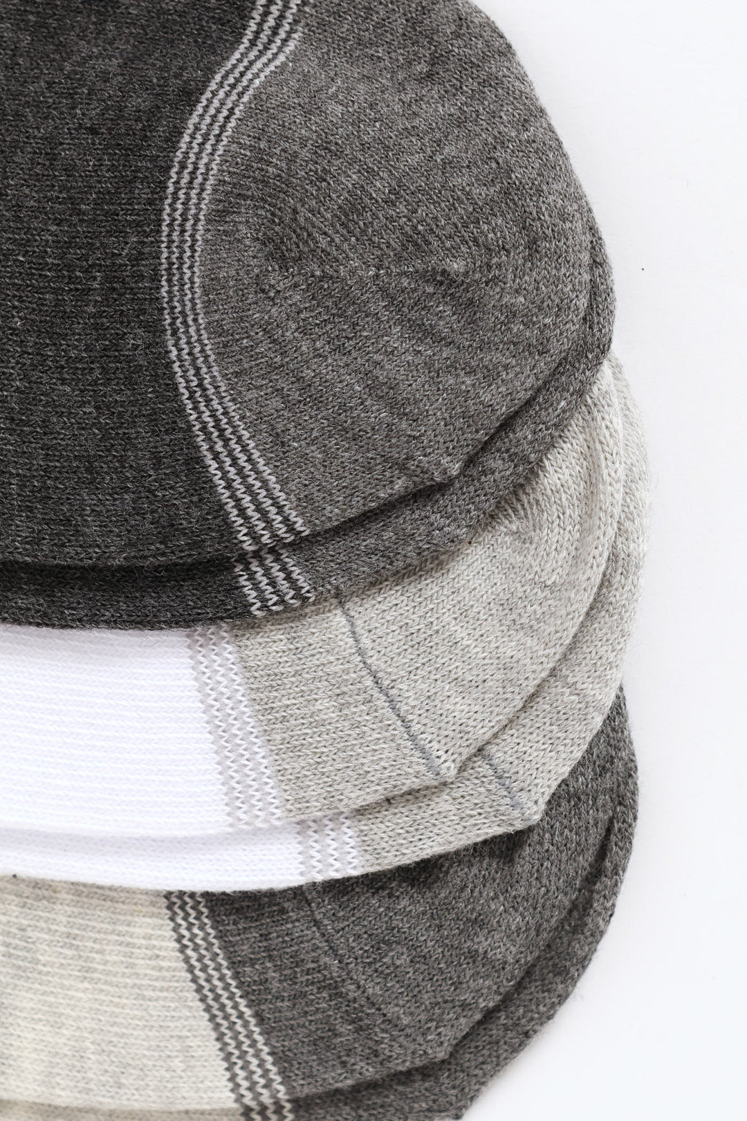 3 Pack Low Cut Socks - White/Grey/Charcoal