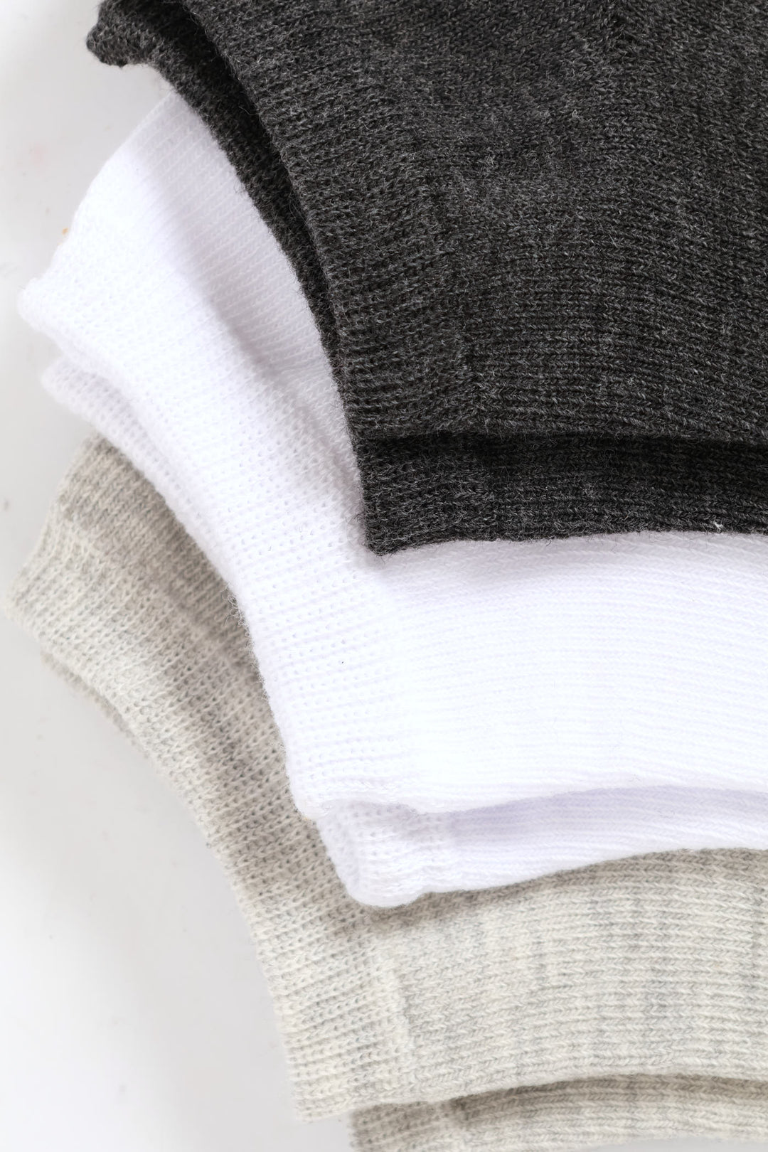 3 Pack Low Cut Socks - White/Grey/Charcoal