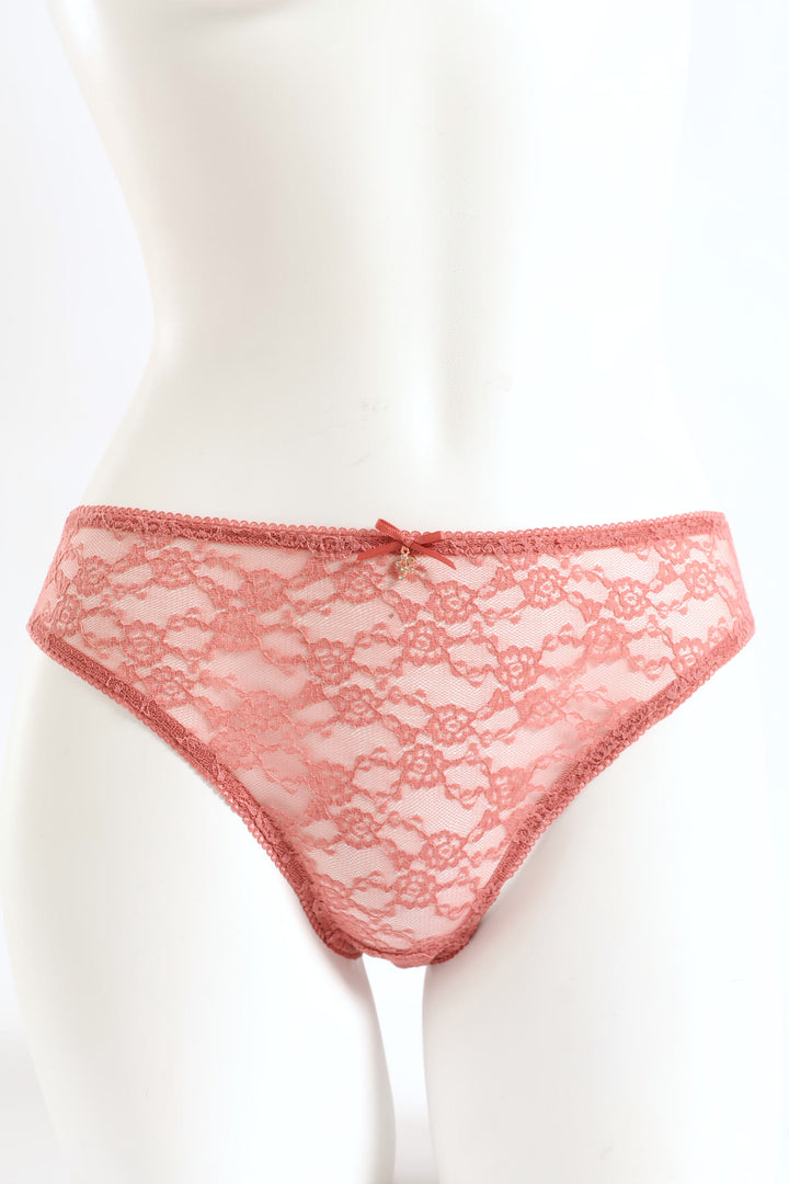 Full Lace Brazilian Panty - Dusty Rose
