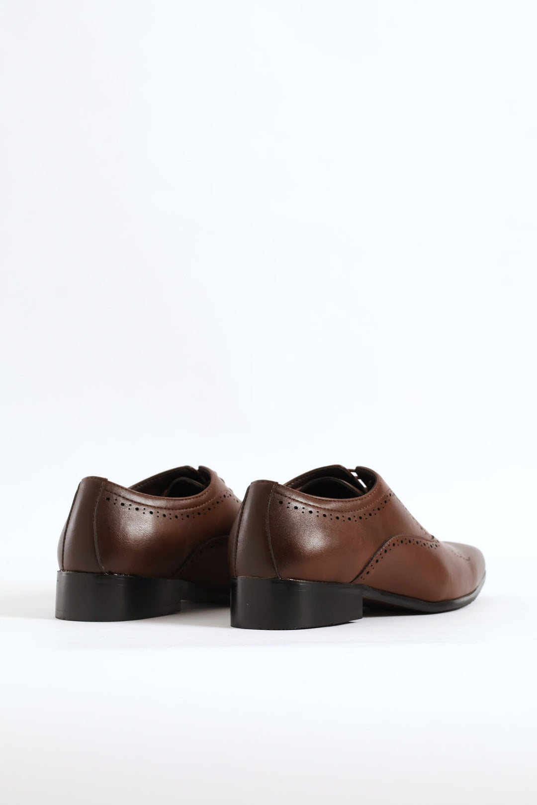 Lace Up Punched Detail Oxford Shoe - Chocolate