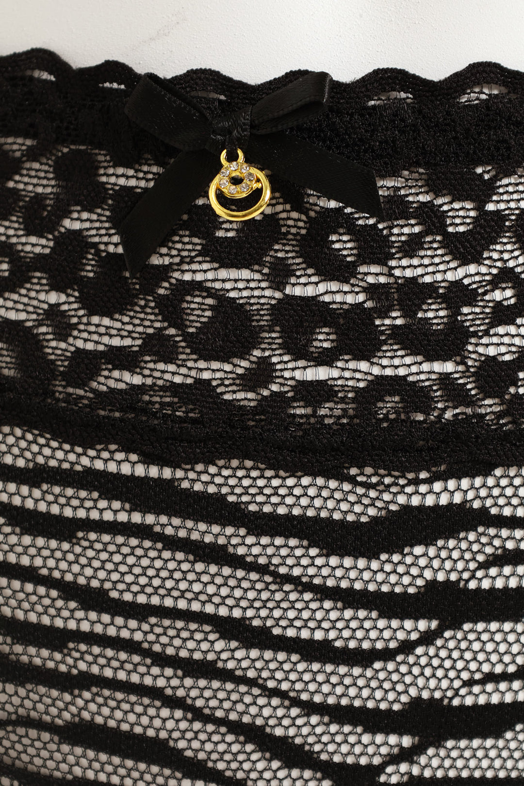 Lace Hi-Cut Panties - Black