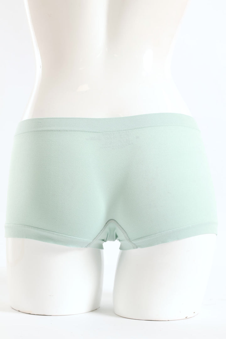 3 Pack Plain Seamless Boyleg Panties - Mauve/Sage/Nude
