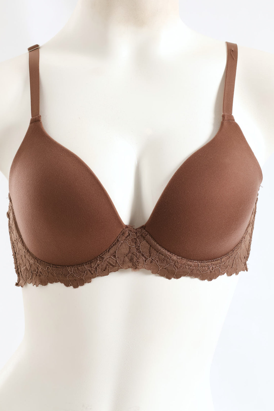 2 Pack Lace Plunge T-Shirt Bra - Mocha/Black