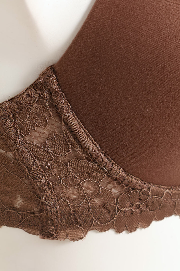 2 Pack Lace Plunge T-Shirt Bra - Mocha/Black