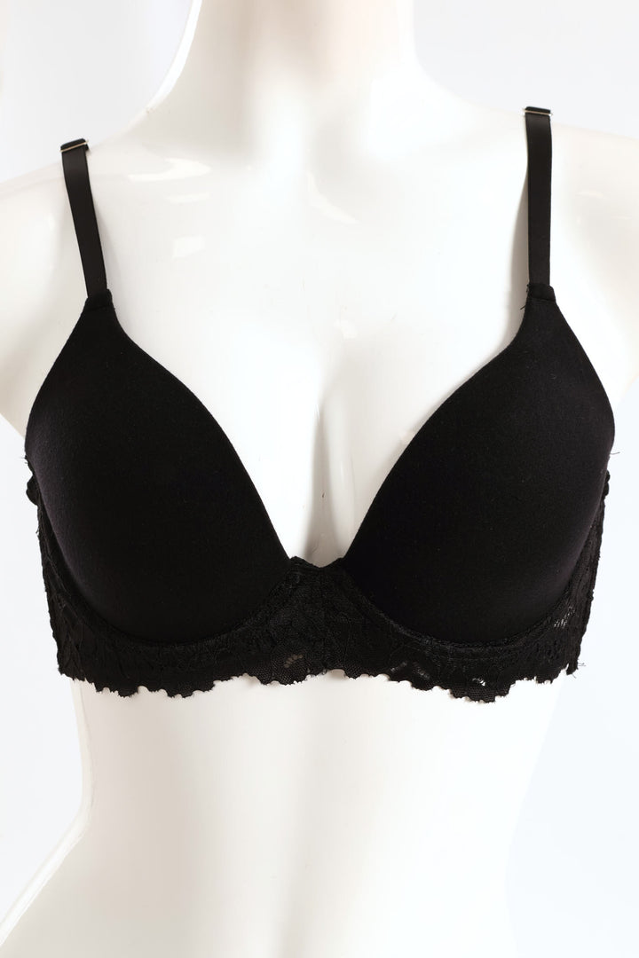 2 Pack Lace Plunge T-Shirt Bra - Mocha/Black