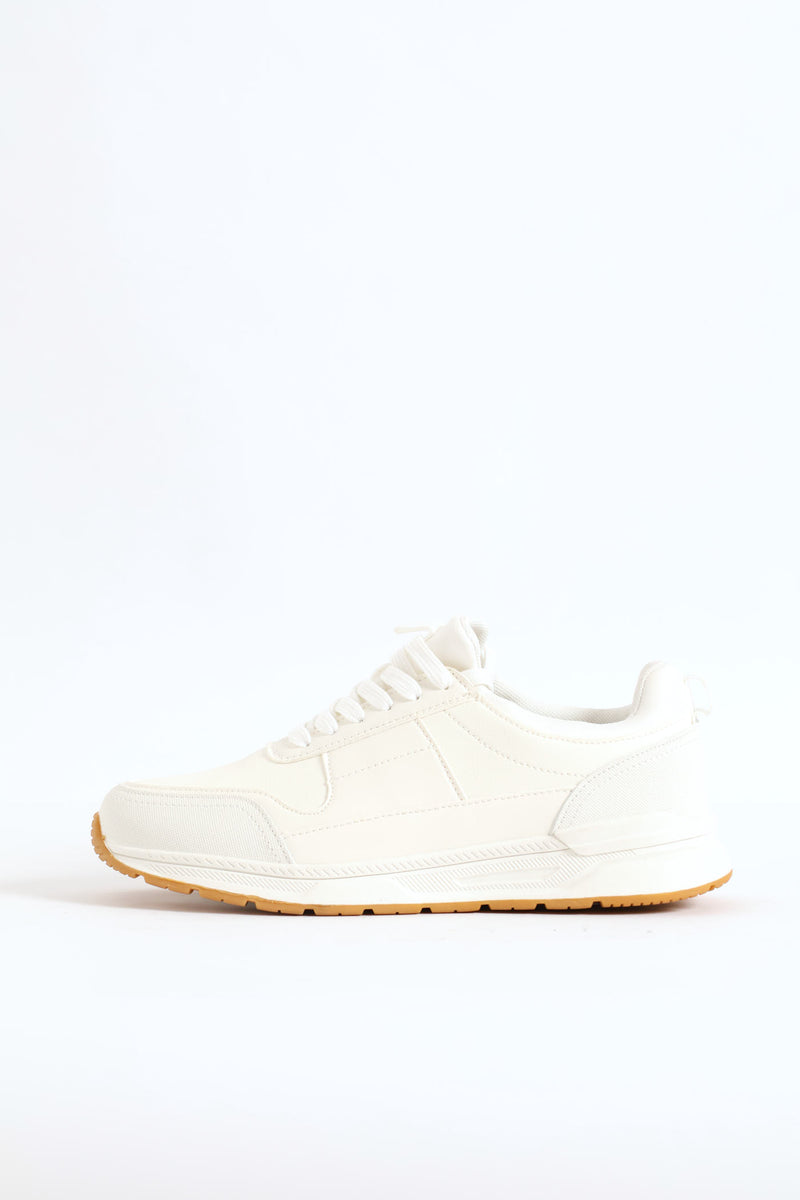 Smart Casual Lace Up Sneaker - White