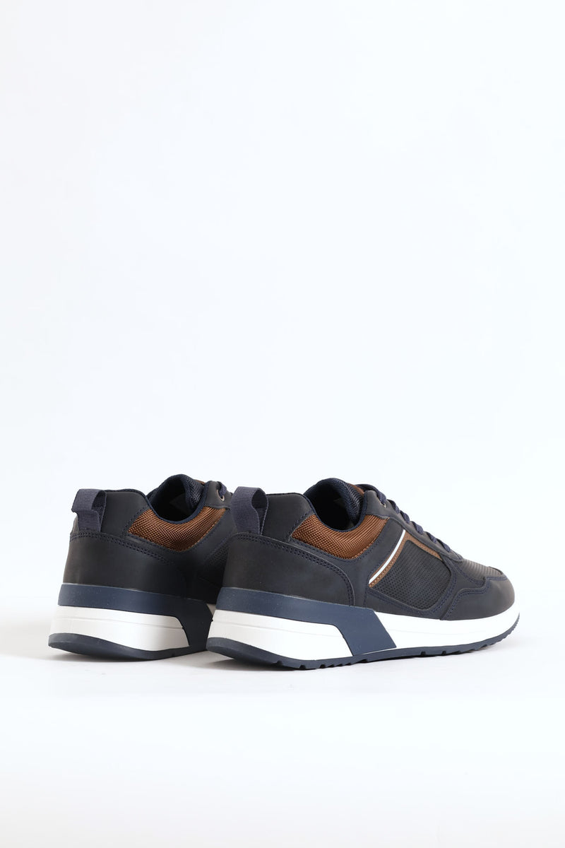 River Panelled Casual Sneaker - Navy