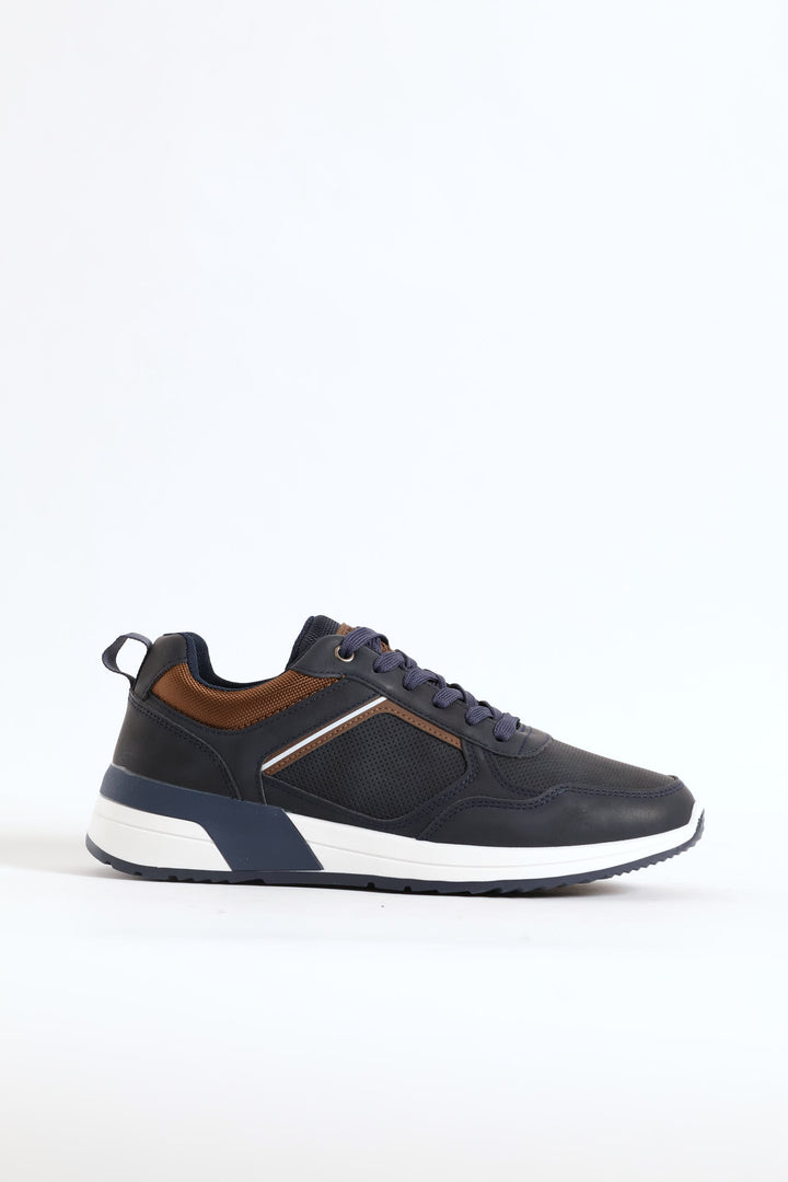 River Panelled Casual Sneaker - Navy