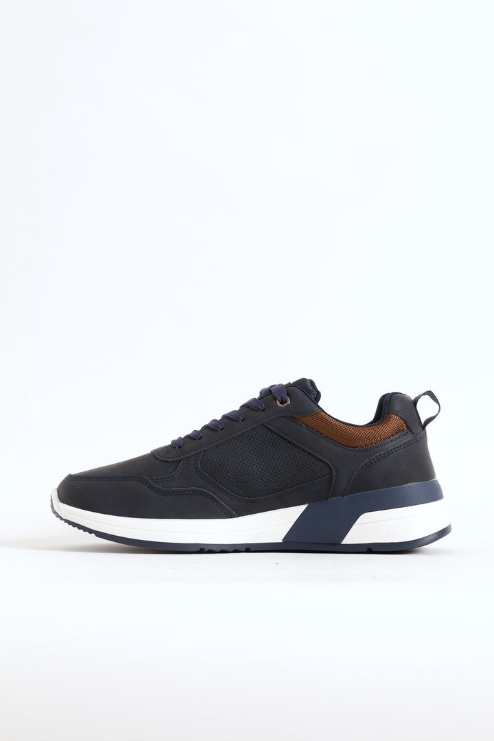 River Panelled Casual Sneaker - Navy