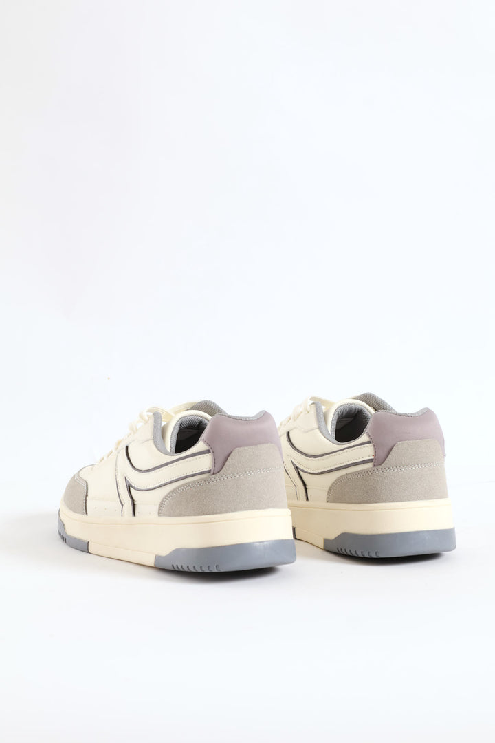 Panel Detail Sneaker - White/Grey