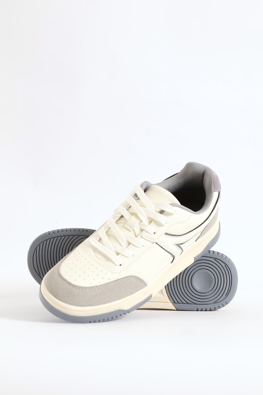 Panel Detail Sneaker - White/Grey