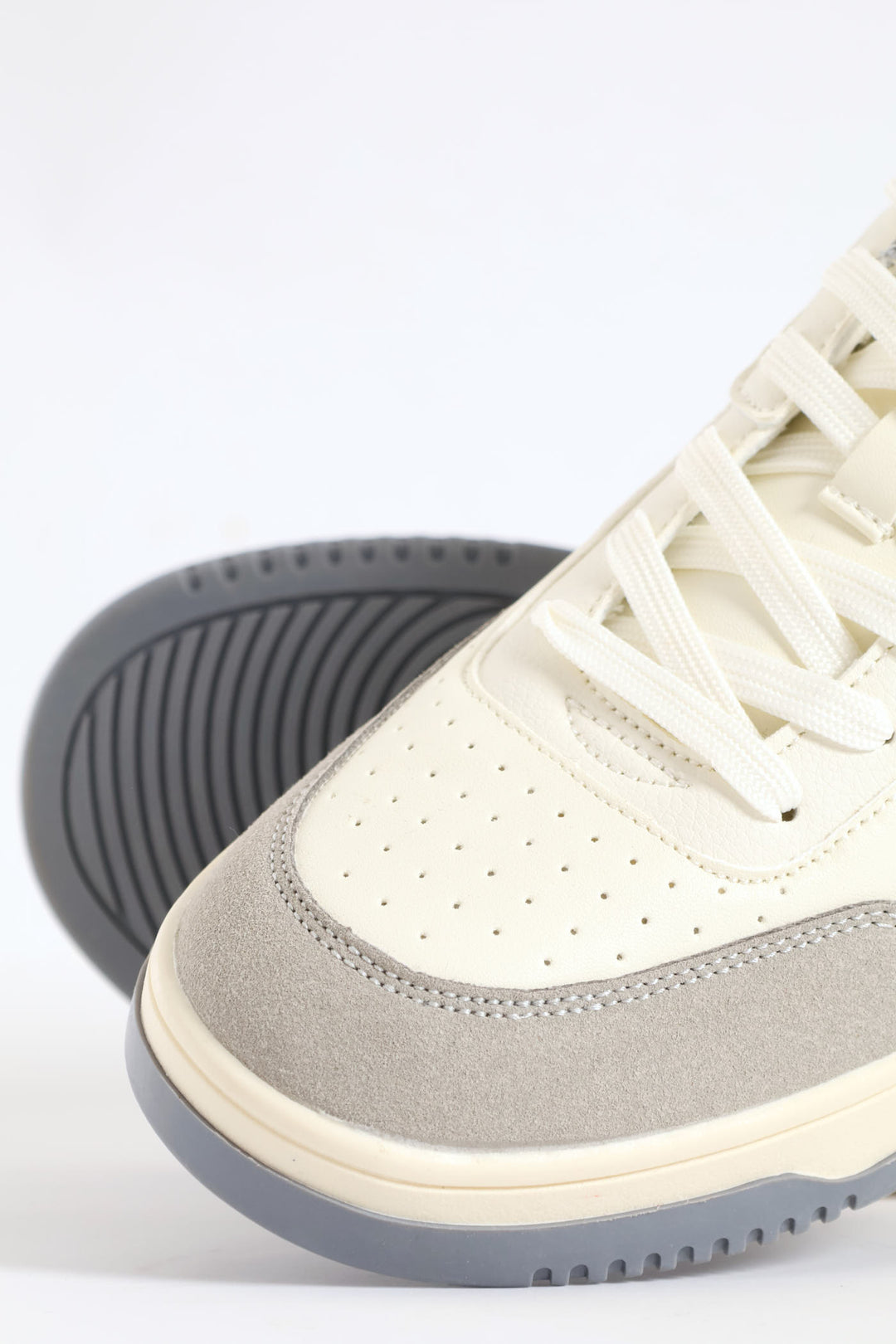 Panel Detail Sneaker - White/Grey