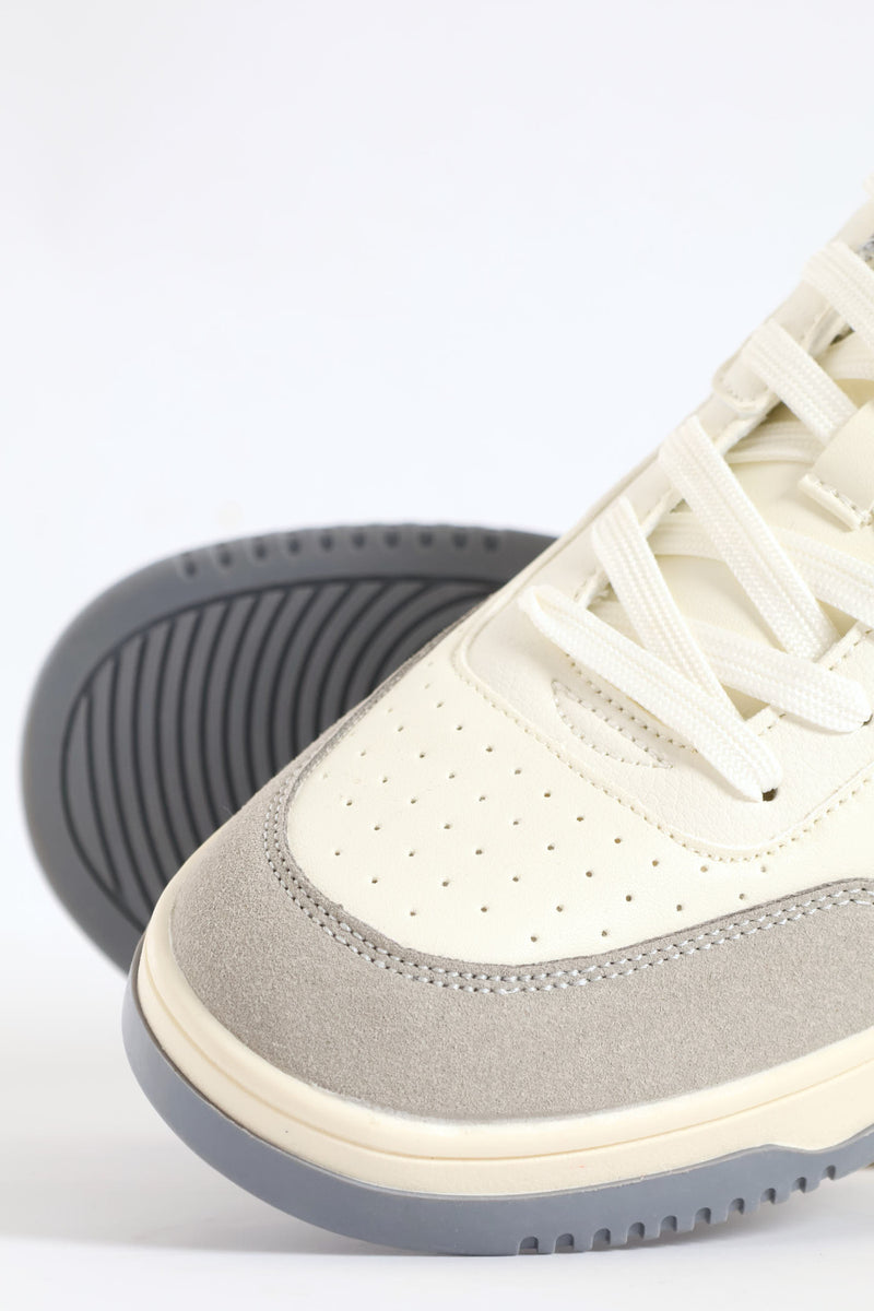 Panel Detail Sneaker - White/Grey