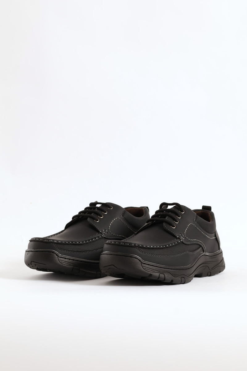 Chase Lace Up Worker Shoe - Black