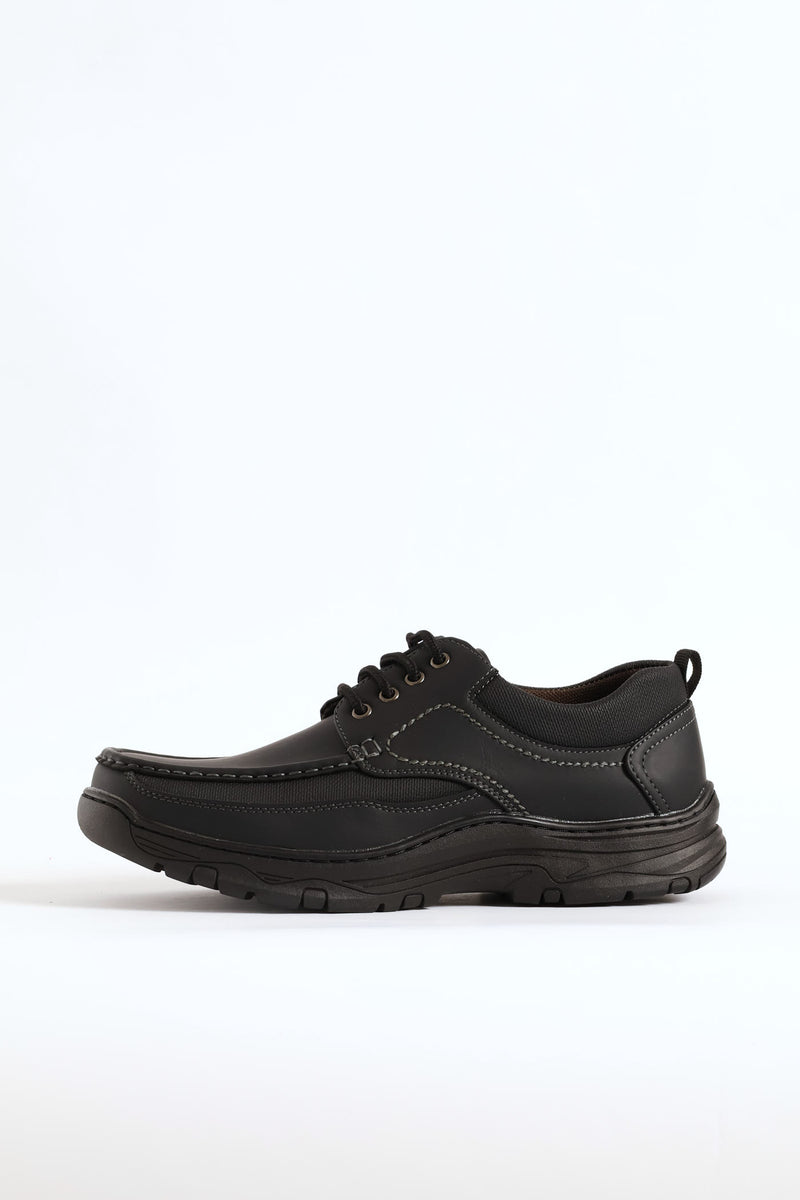 Chase Lace Up Worker Shoe - Black