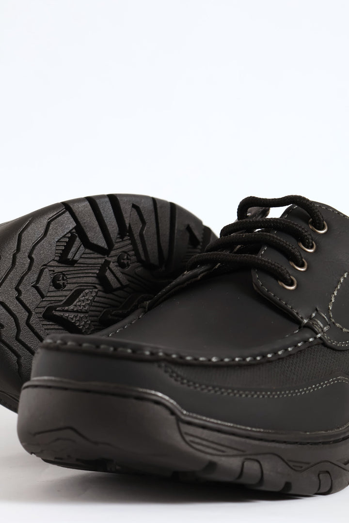 Chase Lace Up Worker Shoe - Black