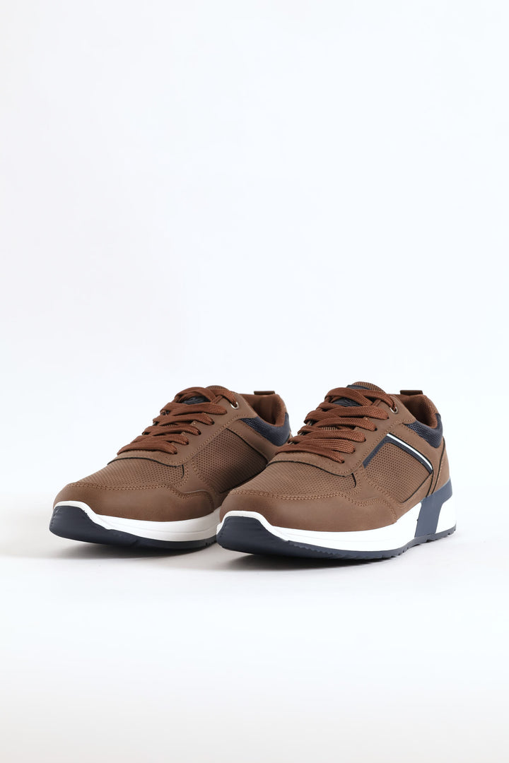 River Panelled Casual Sneaker - Brown