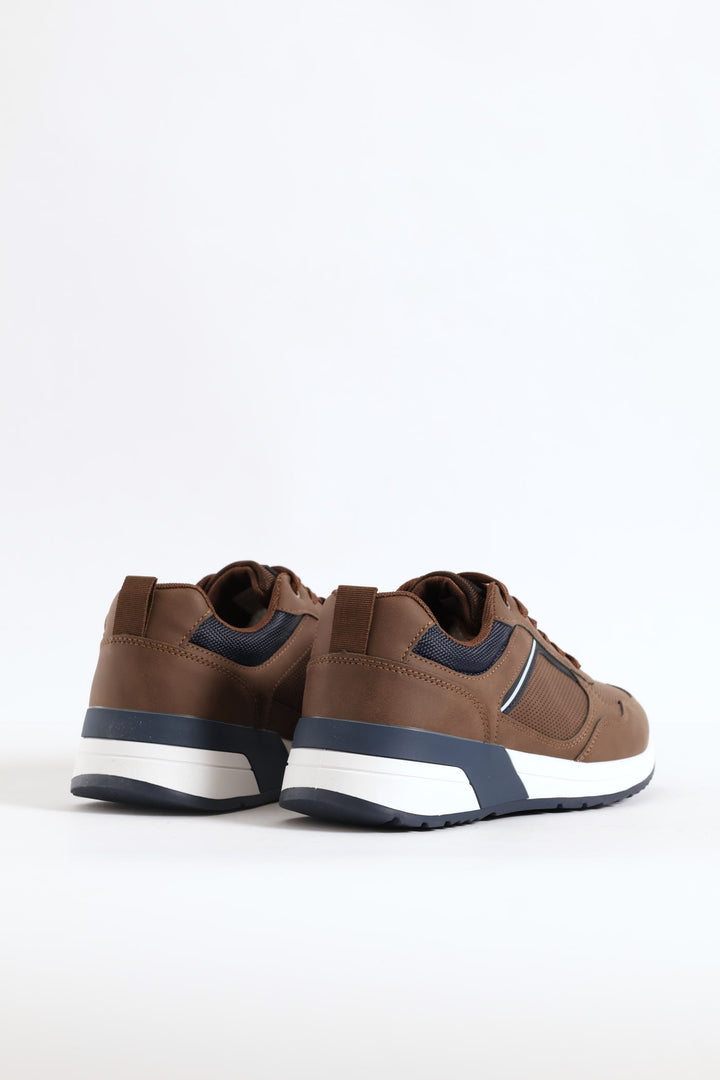 River Panelled Casual Sneaker - Brown