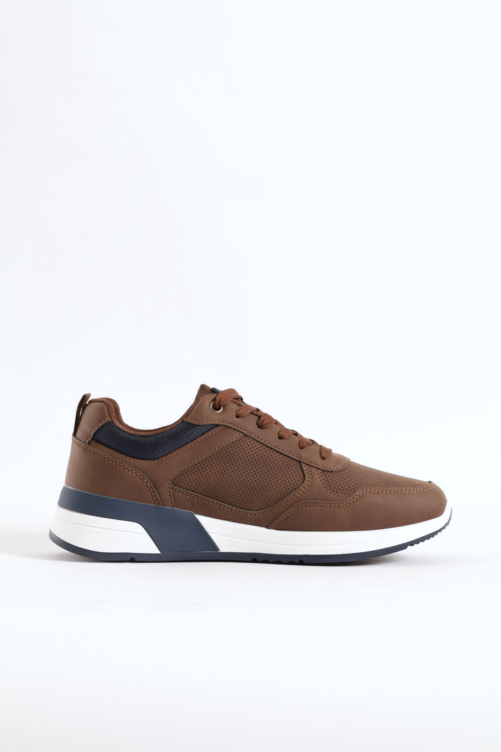 River Panelled Casual Sneaker - Brown