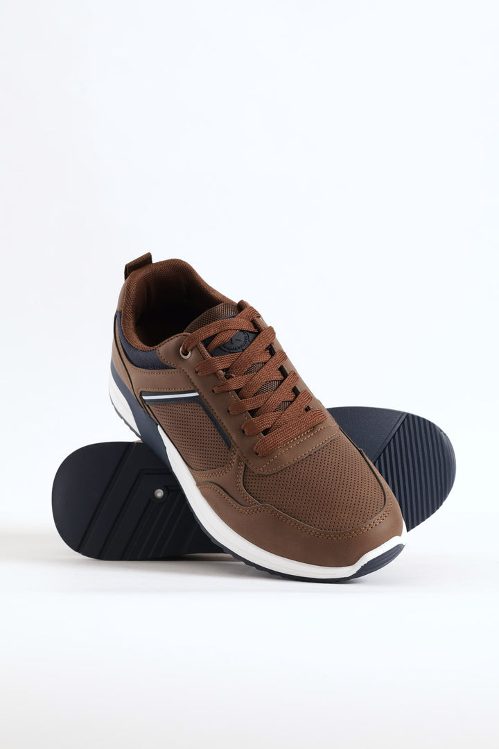 River Panelled Casual Sneaker - Brown