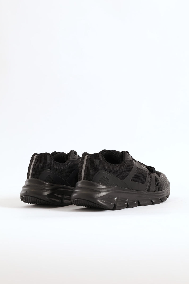 Mesh Lace Up Trainer - Black