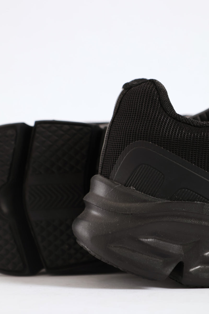 Mesh Lace Up Trainer - Black