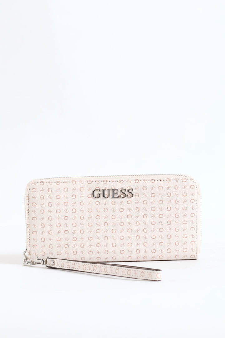 Abbas Large Zip Around Purse - Blush