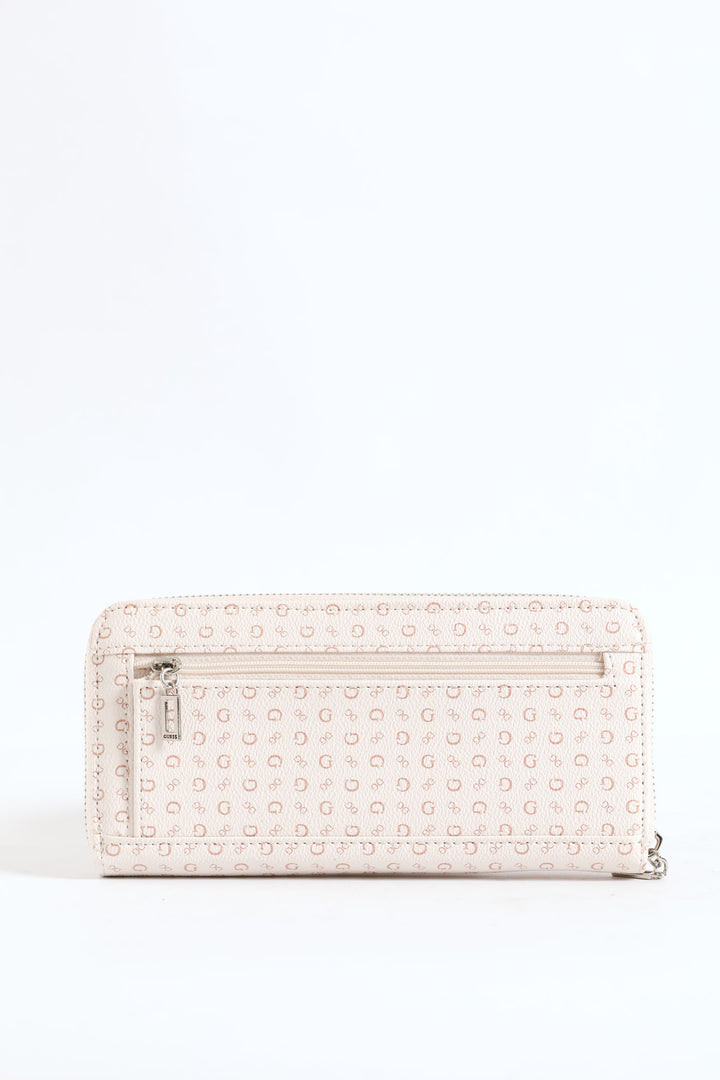 Abbas Large Zip Around Purse - Blush