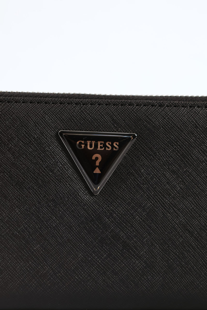 Viviette Medium Zip Around Purse - Black