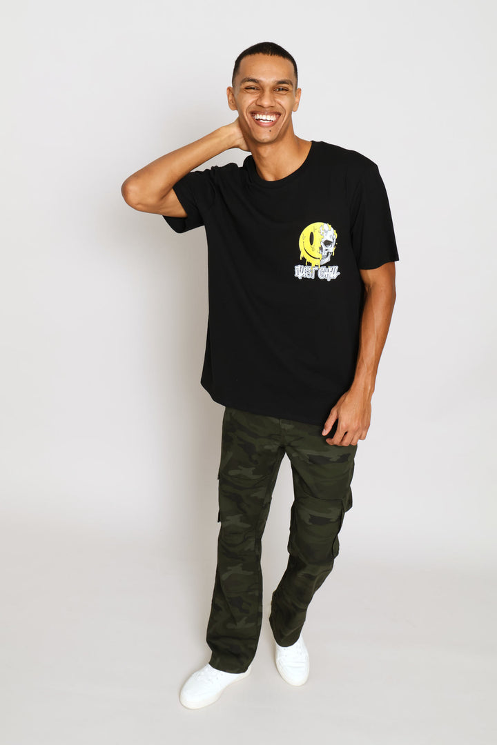Halloween Print Tee - Black