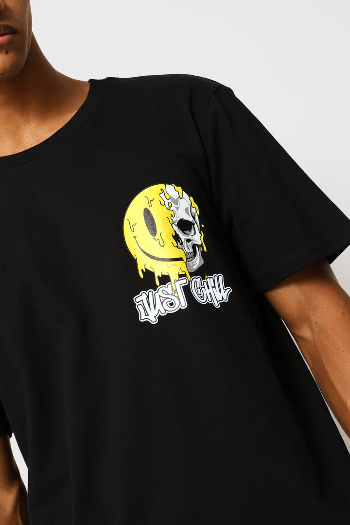 Halloween Print Tee - Black