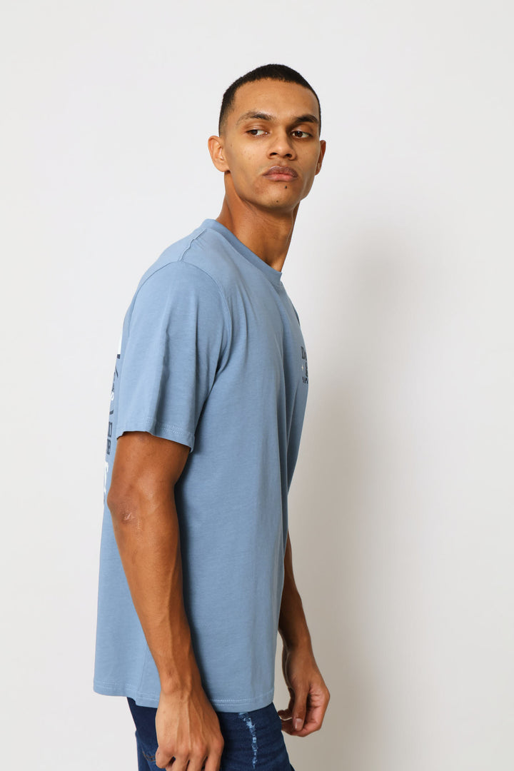 Club Coffe Front & Back Tee - Dusty Blue