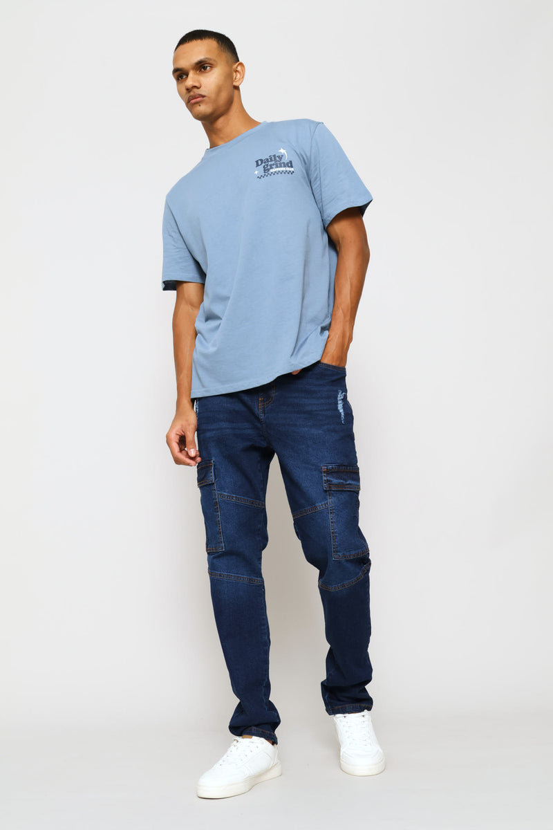 Super Skinny Cargo Denim - Dark Wash