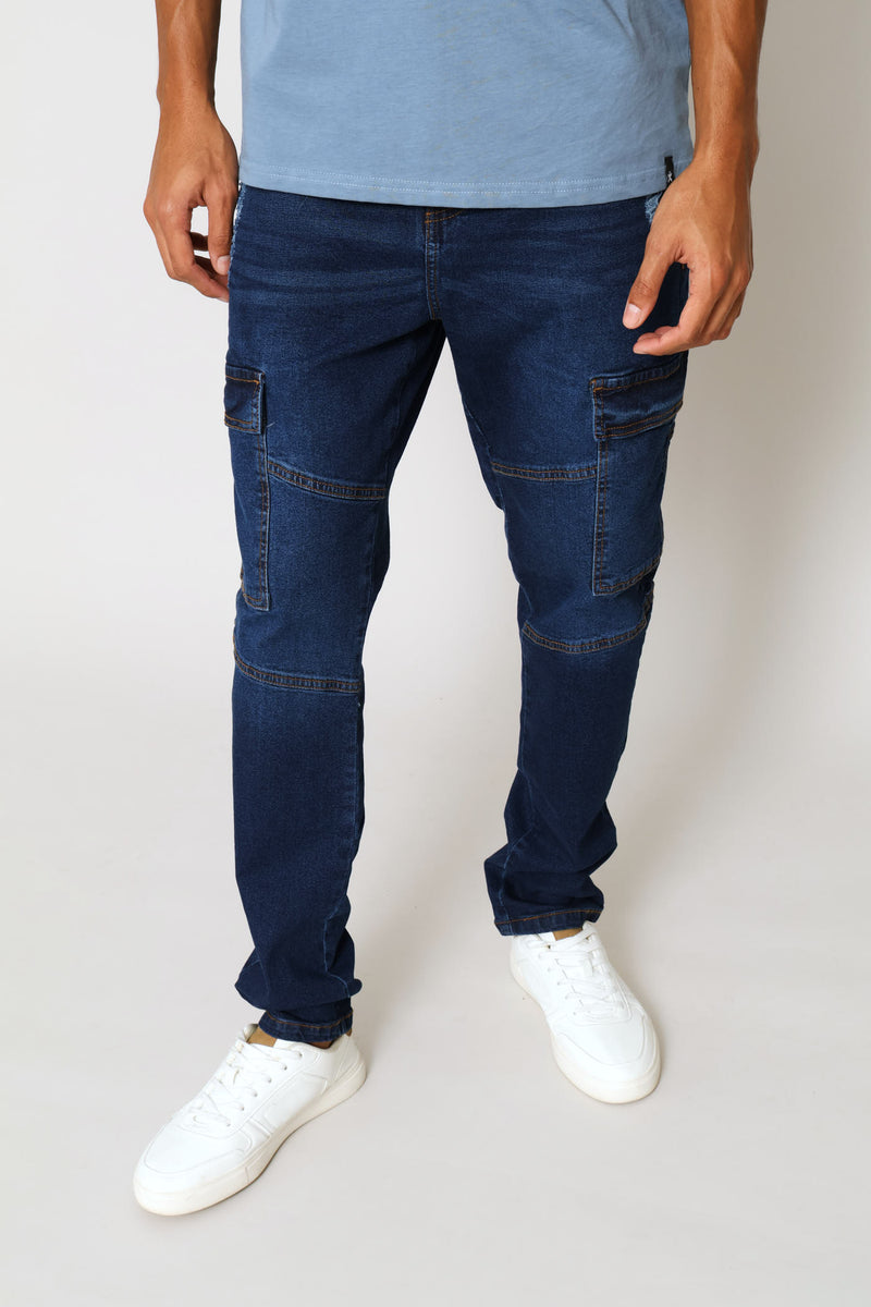Super Skinny Cargo Denim - Dark Wash