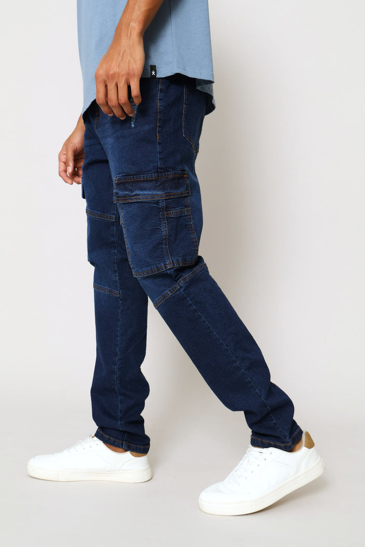 Super Skinny Cargo Denim - Dark Wash