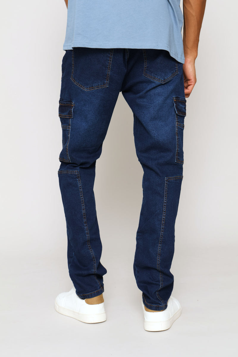 Super Skinny Cargo Denim - Dark Wash
