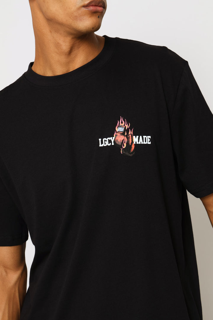 Boxing Front & Back Tee - Black