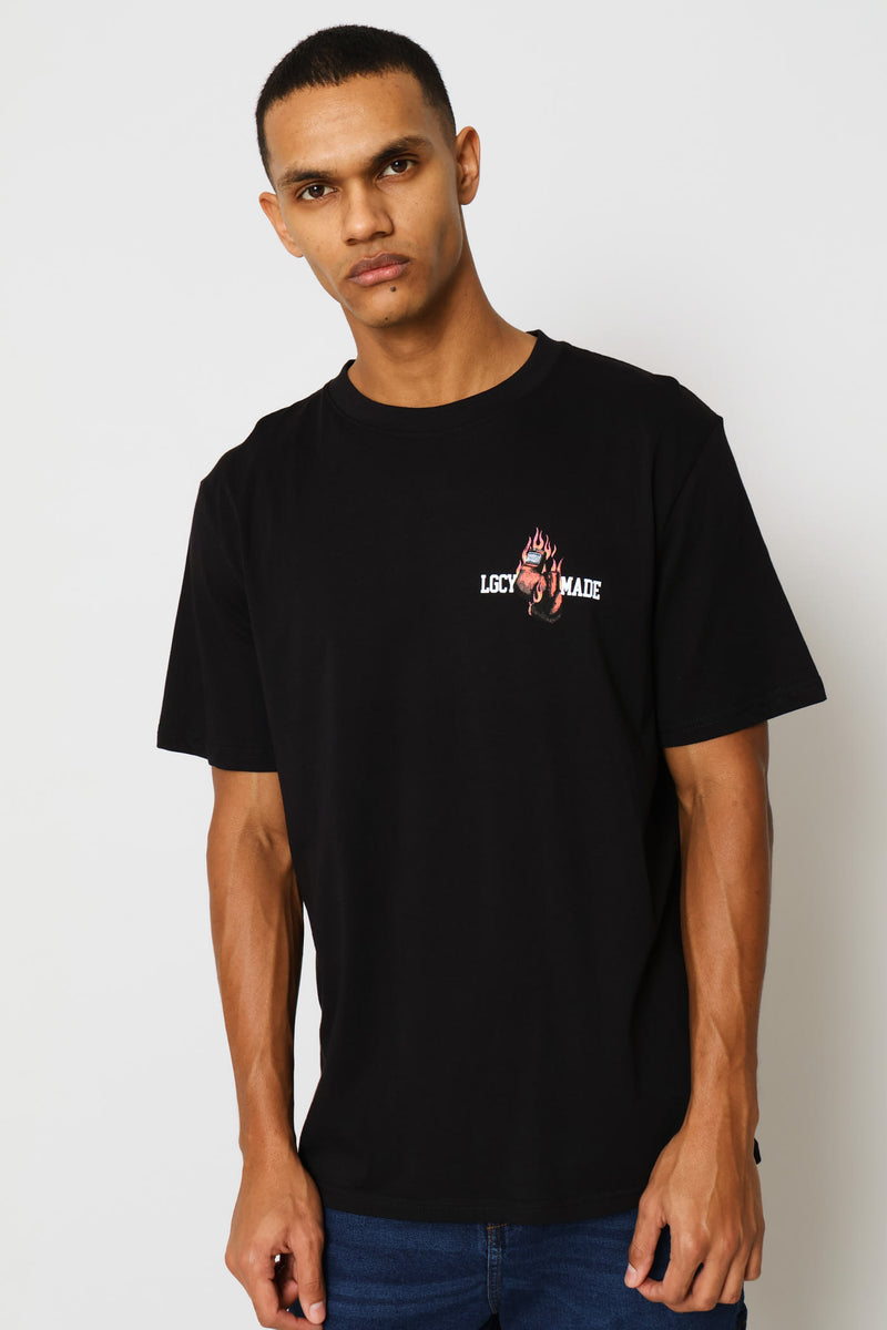 Boxing Front & Back Tee - Black