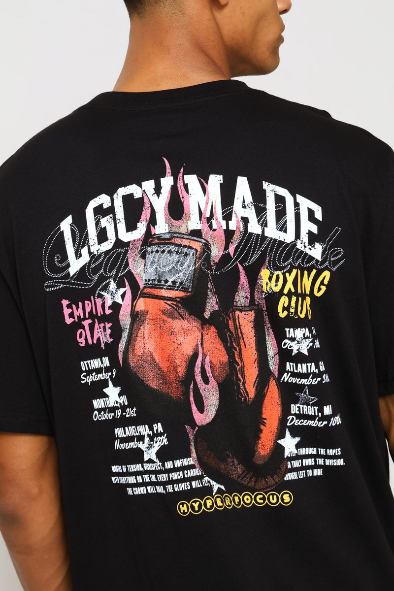 Boxing Front & Back Tee - Black