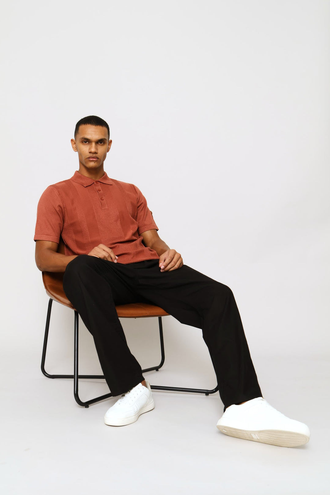 Stripe Textured Golfer - Brick