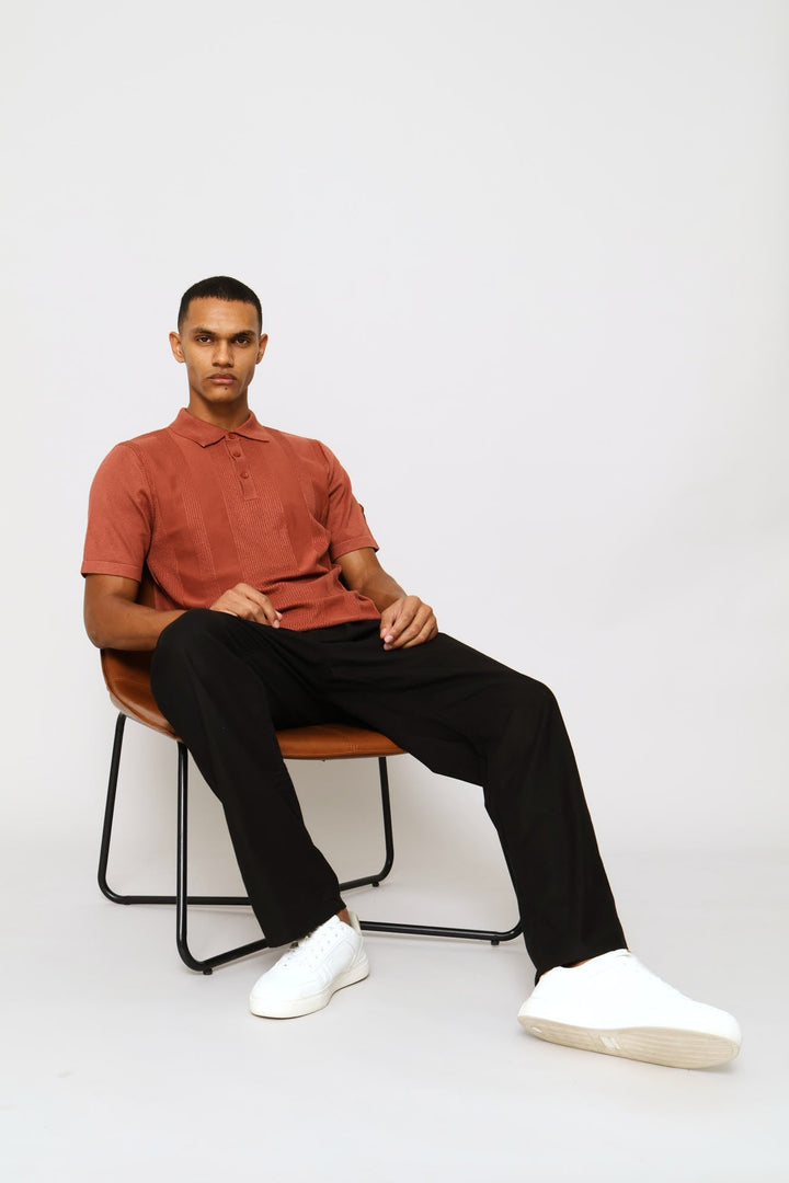 Stripe Textured Golfer - Brick