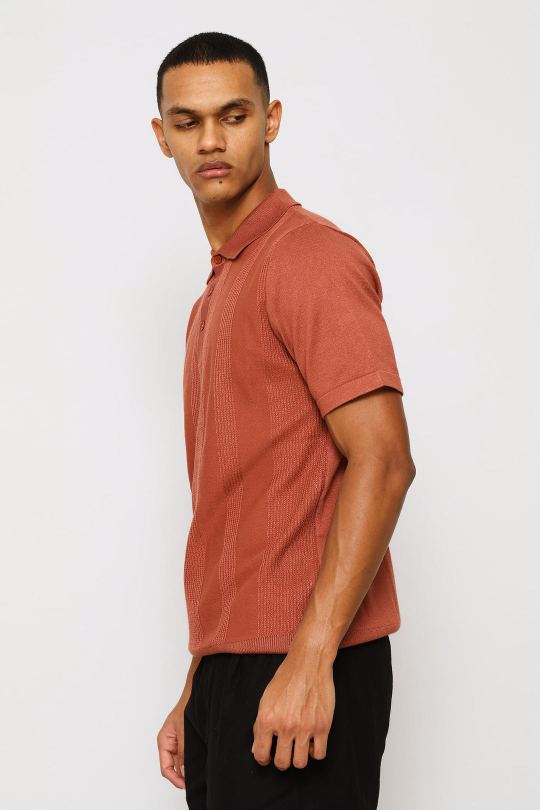 Stripe Textured Golfer - Brick