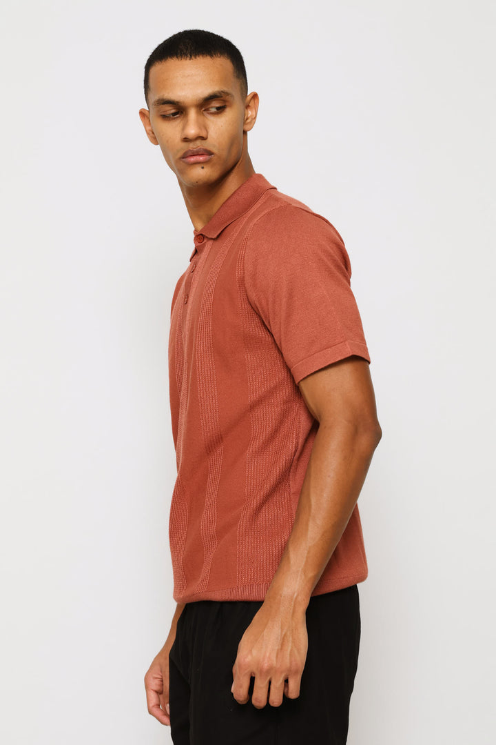 Stripe Textured Golfer - Brick