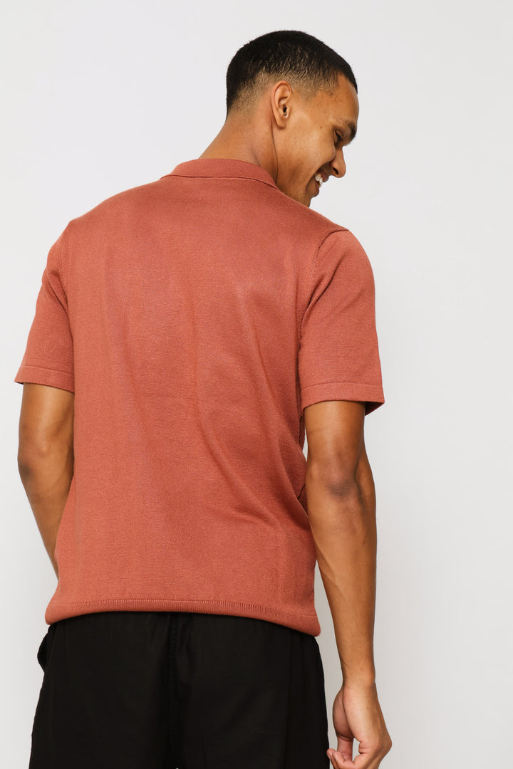 Stripe Textured Golfer - Brick