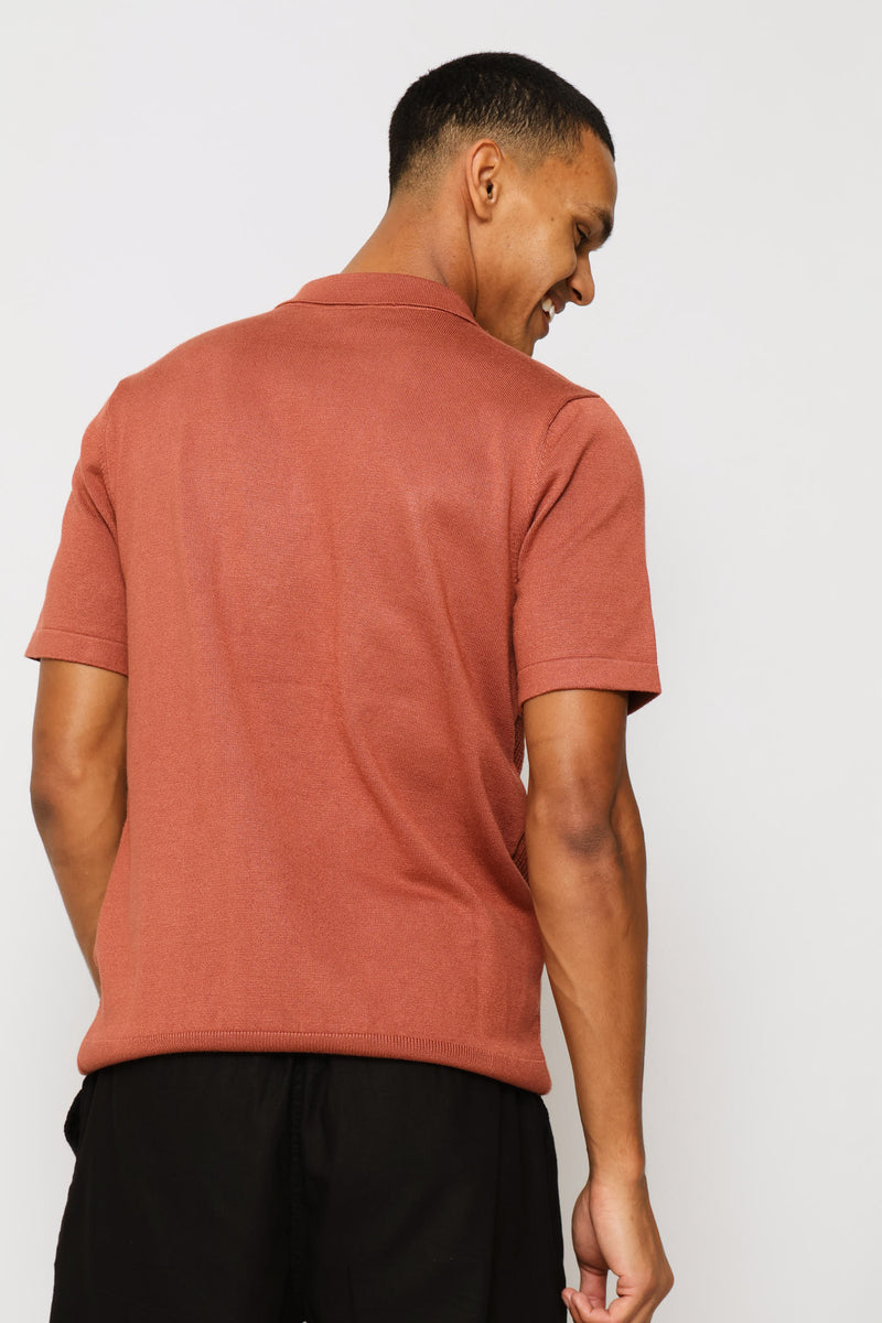 Stripe Textured Golfer - Brick