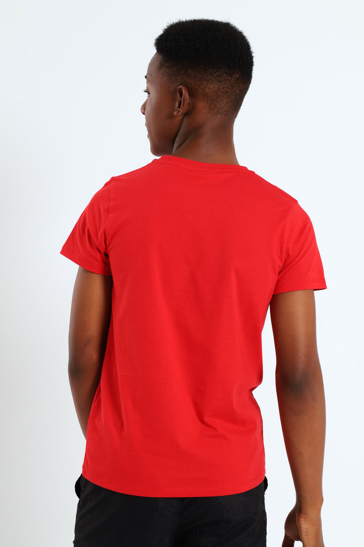 Boys Short Sleeve Aug Tee - Red
