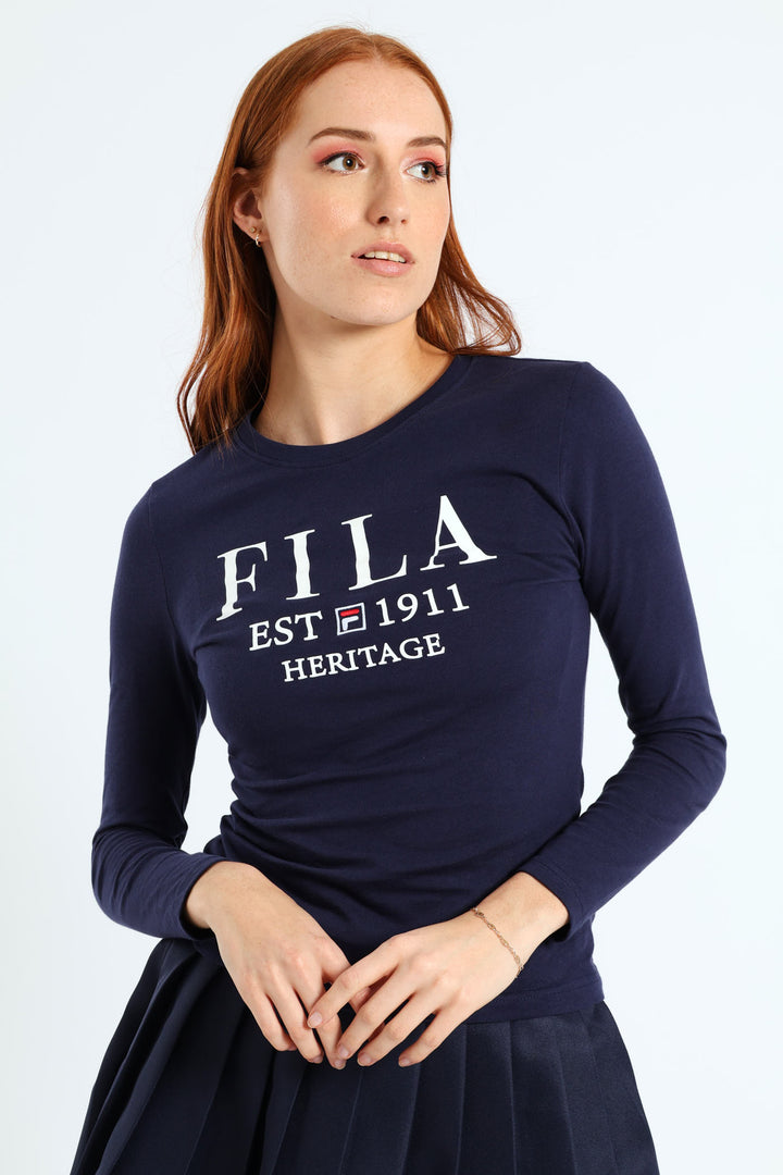 Amelia Long Sleeve top - Navy